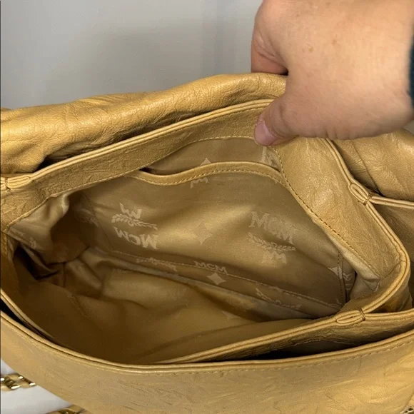 MCM Tan Leather Shoulder Bag - Picture 9 of 13